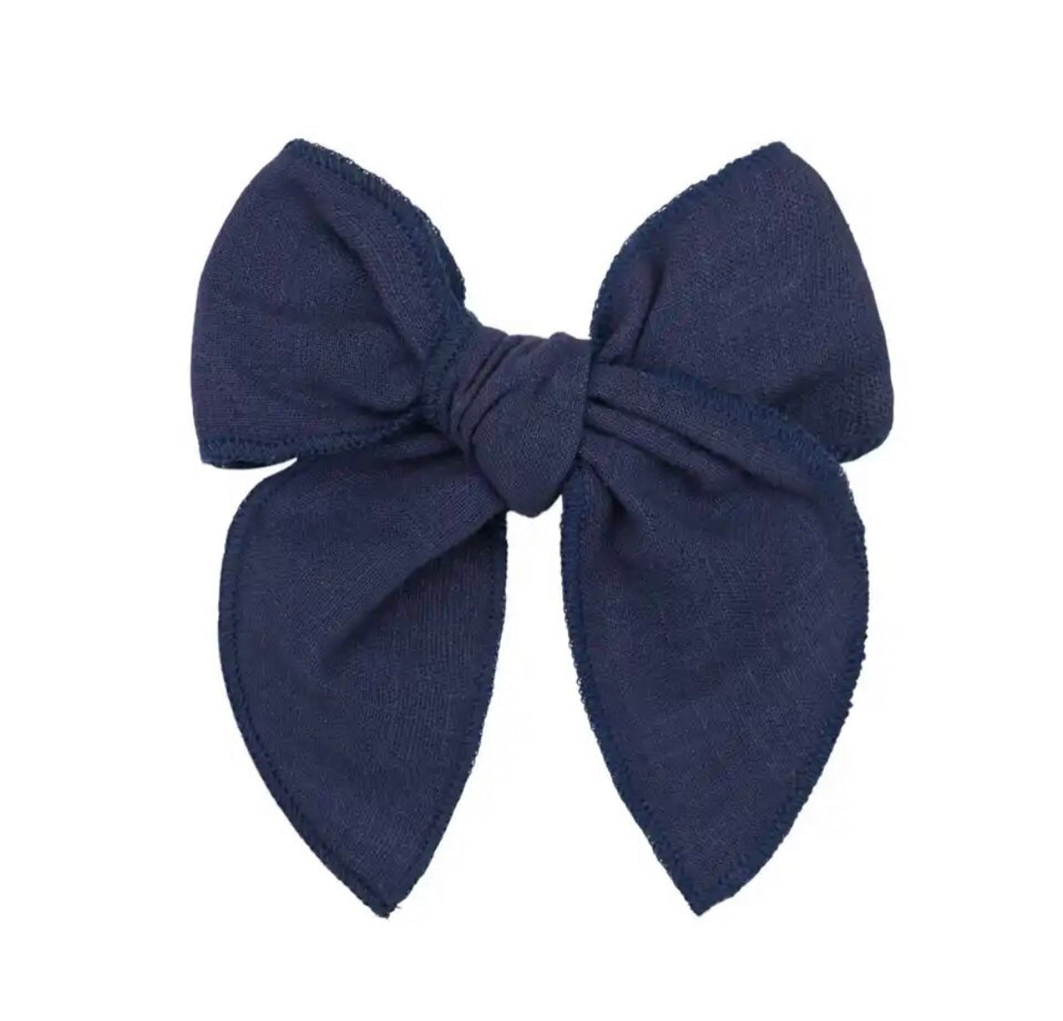 Navy Linen Bow