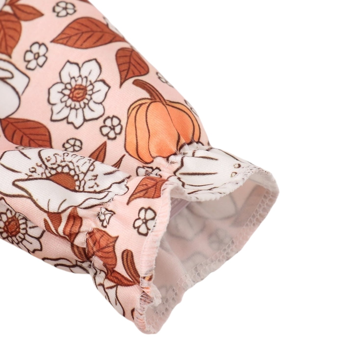 PUMPKIN FLORAL PRINT LACE RUFFLE BUBBLE
