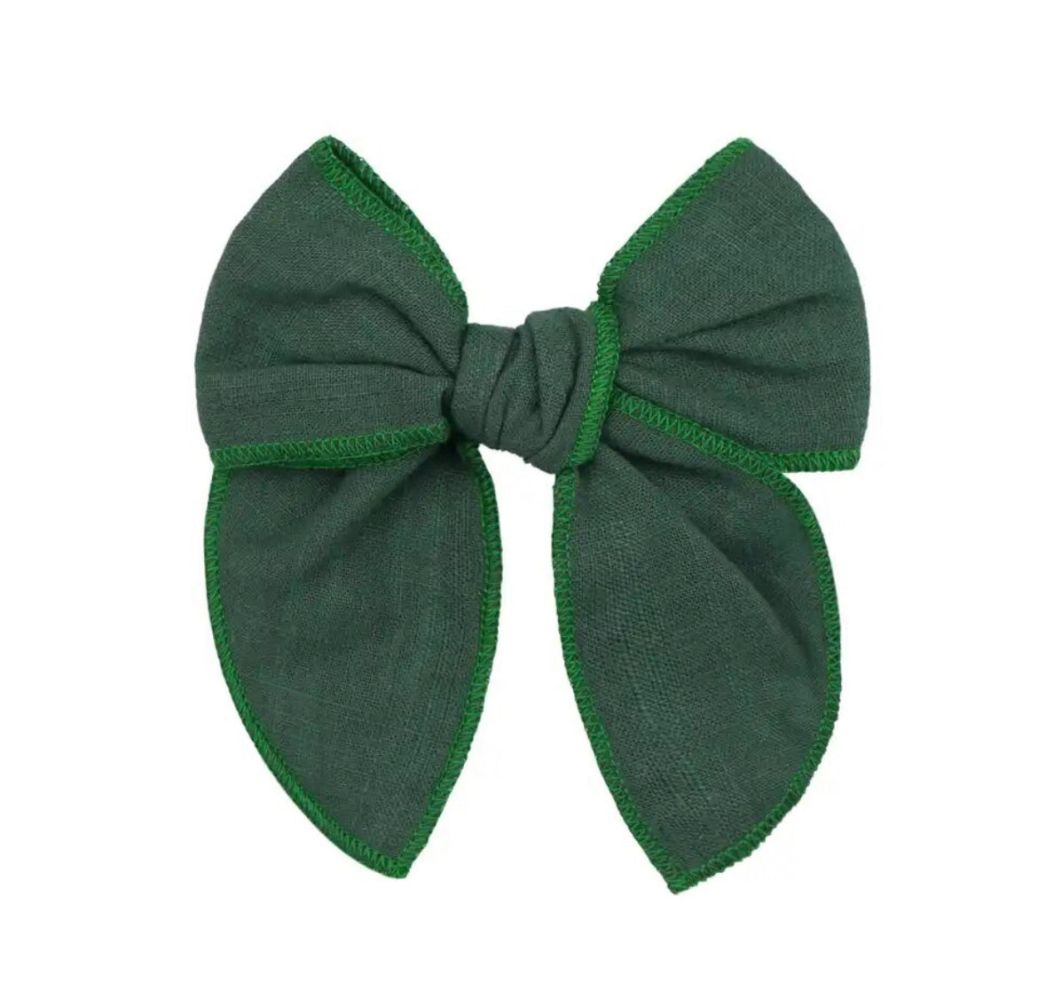 Deep Green Linen Bow