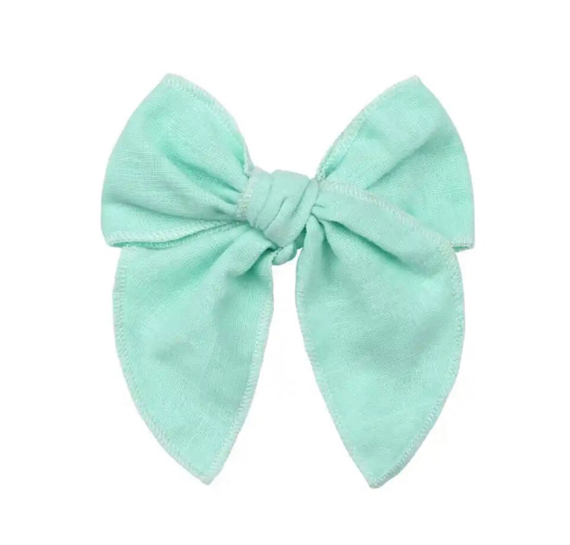 Mint Linen Bow