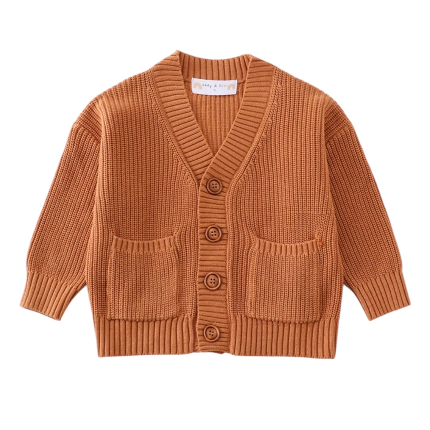 KHAKI POCKET CARDIGAN SWEATER