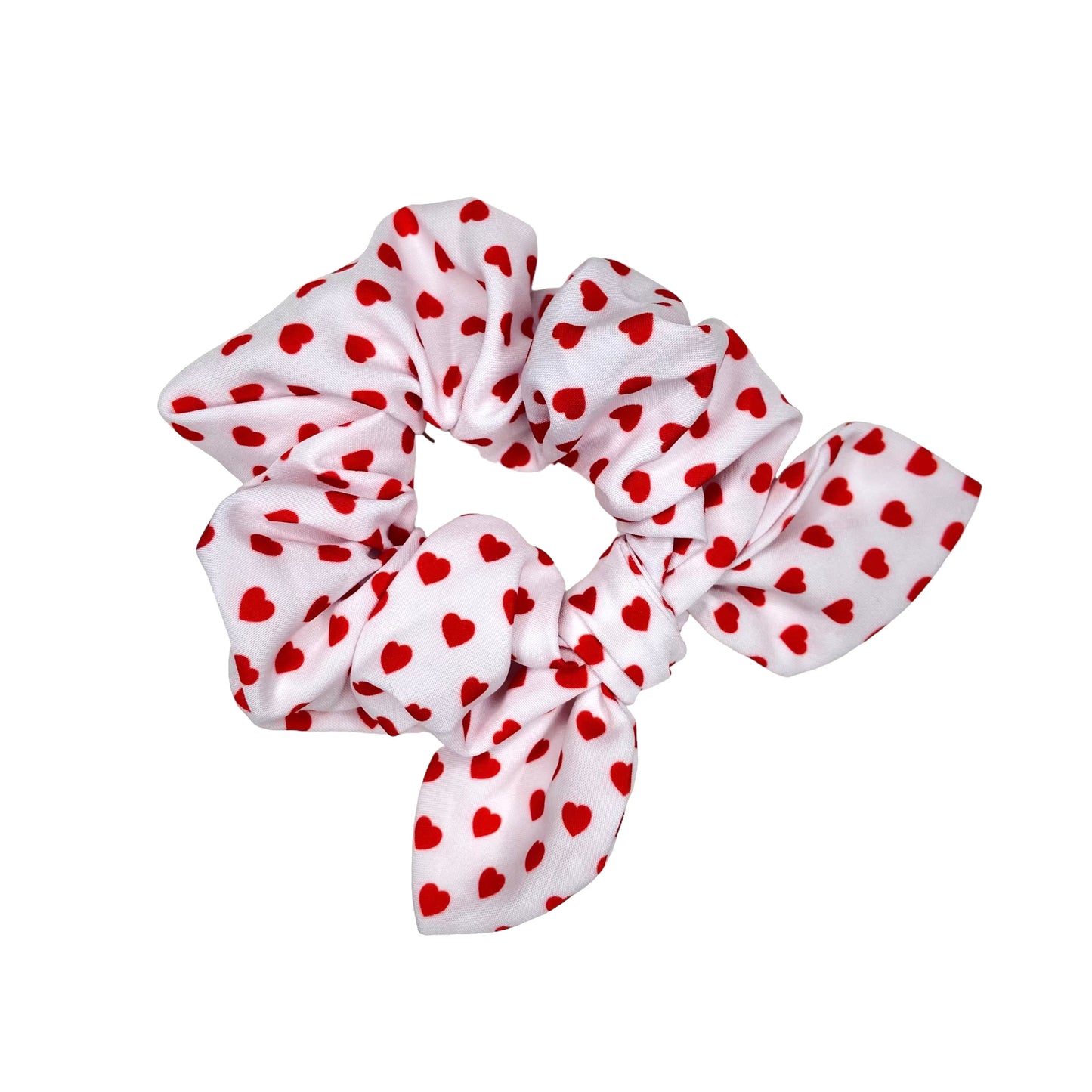 White with Red Hearts