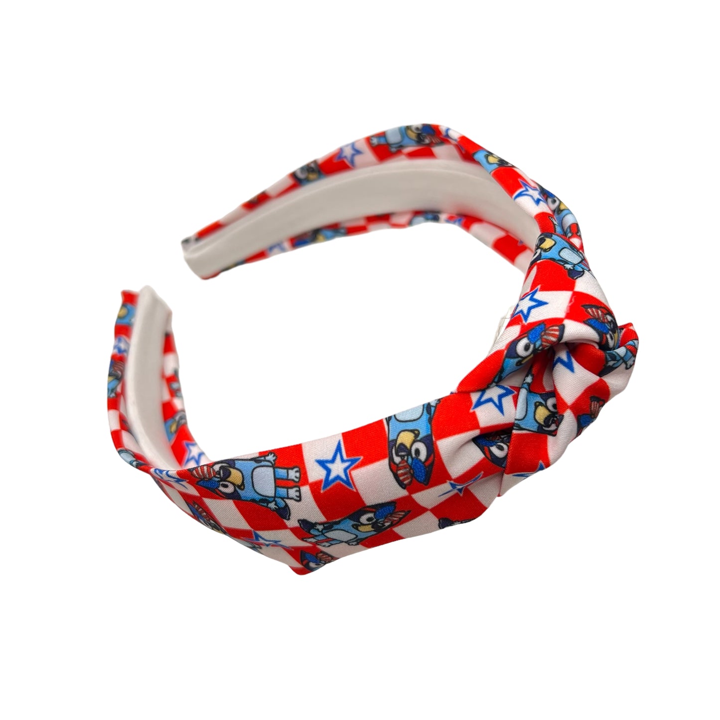 Patriotic Checkered Knotted Headband