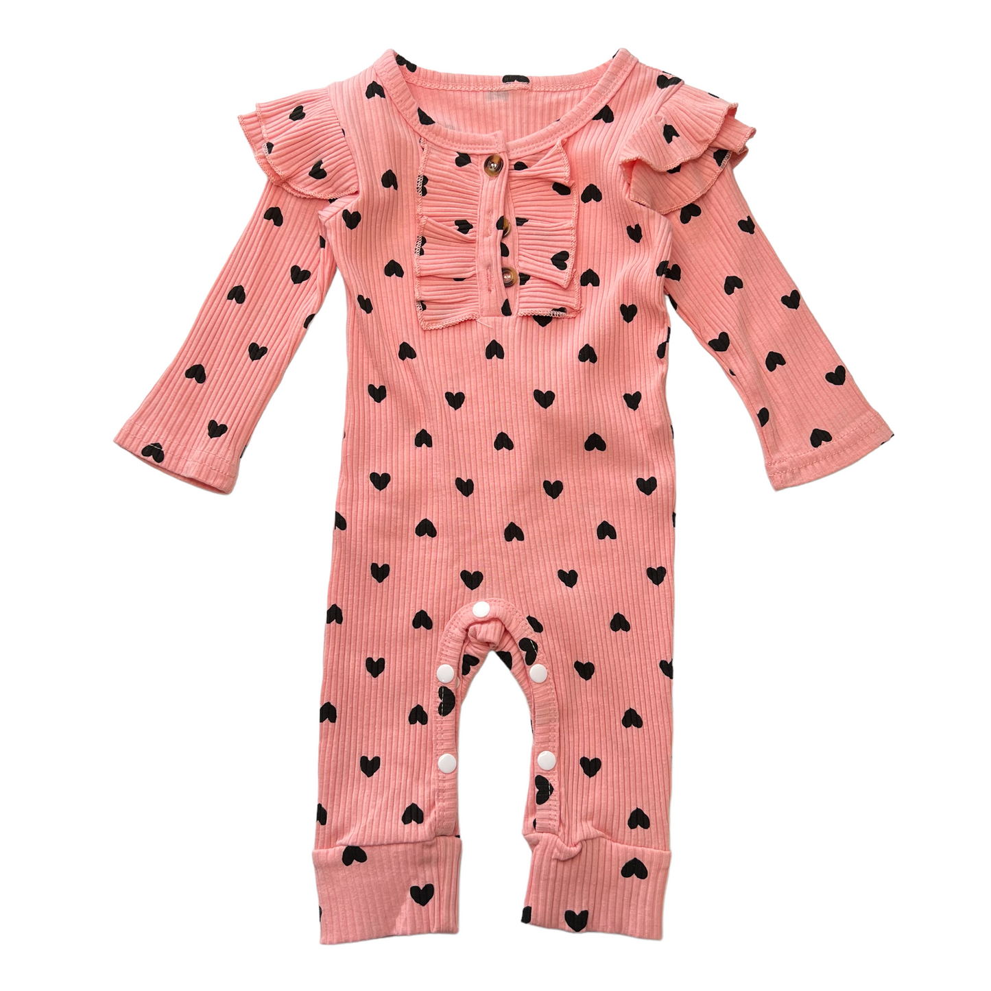 Peachy Pink Heart Bodysuit