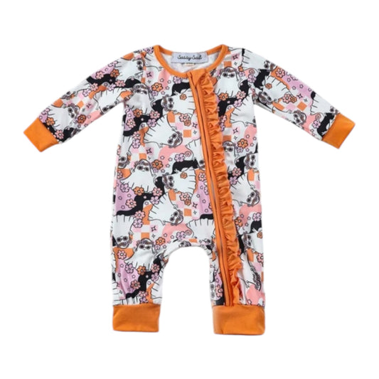 HALLOWEEN GHOST RUFFLE ROMPER