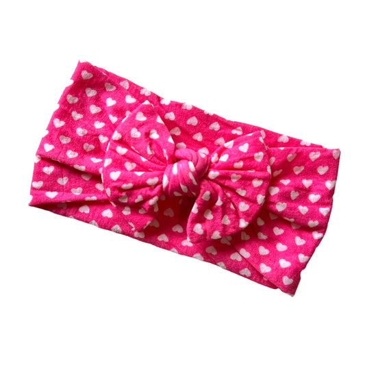 Pink Heart Nylon Headband