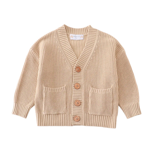 APRICOT POCKET CARDIGAN SWEATER