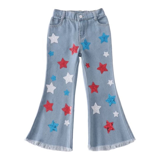 Sequin stars denim