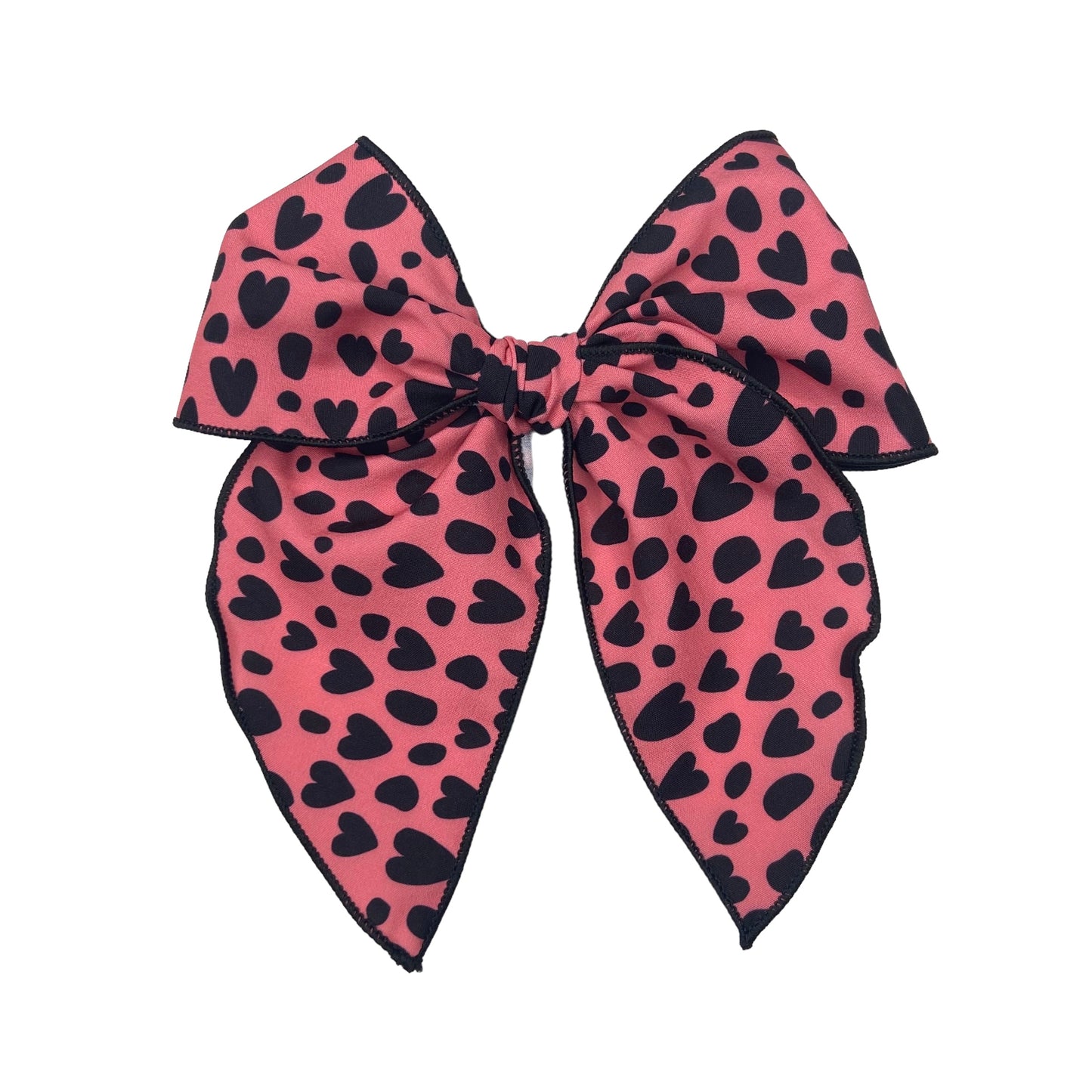 Coral Pink Black Hearts