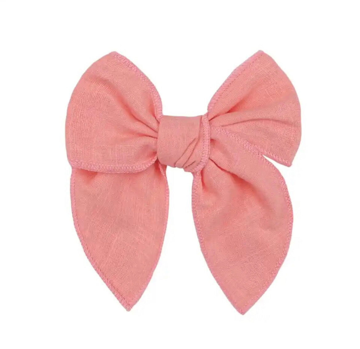 Peach Linen Bow
