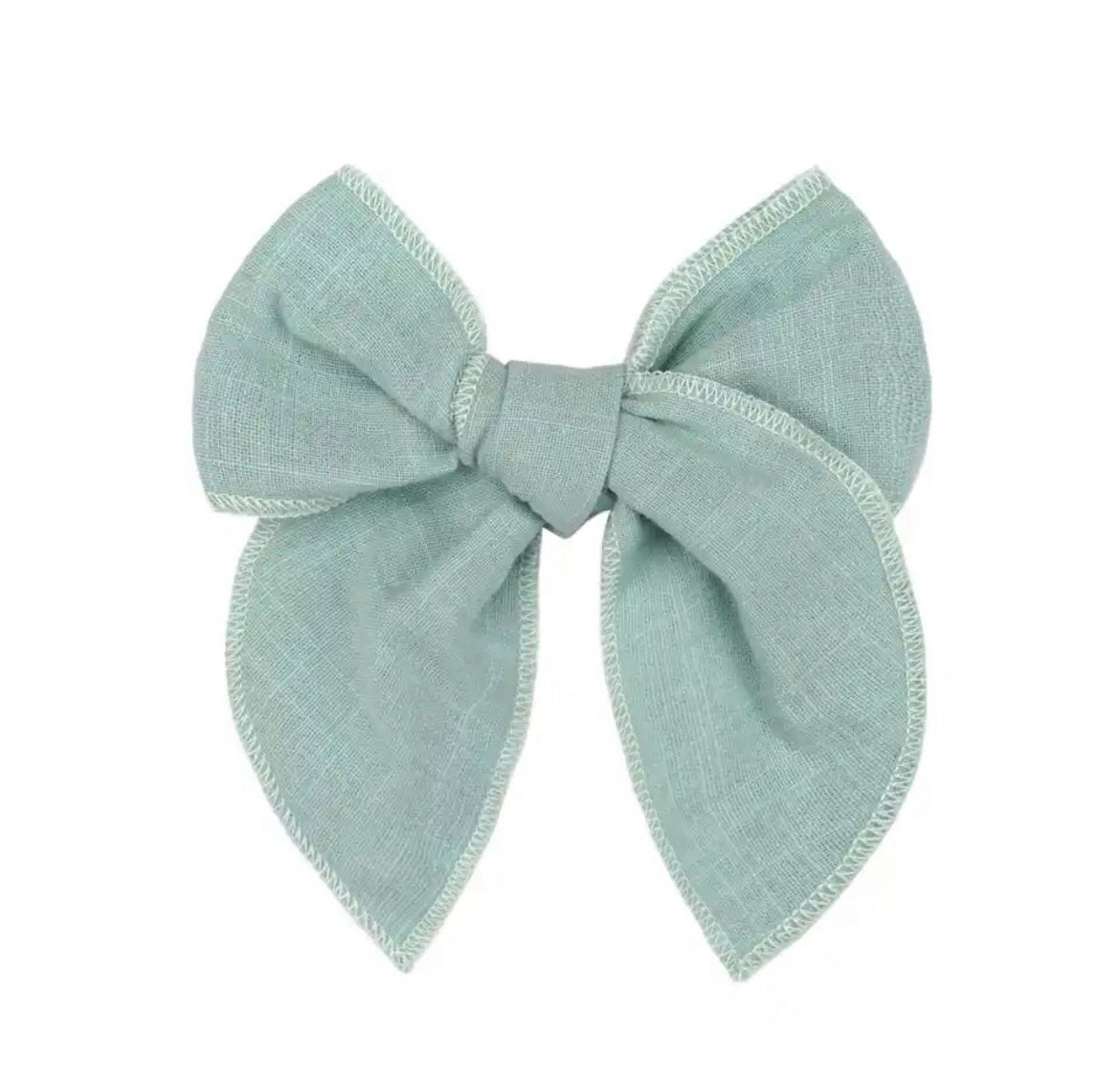 Sea foam Green Linen Bow