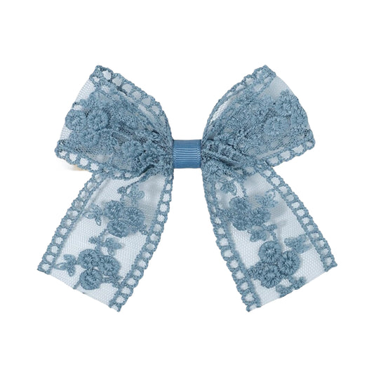 Blue Lace Embroidered