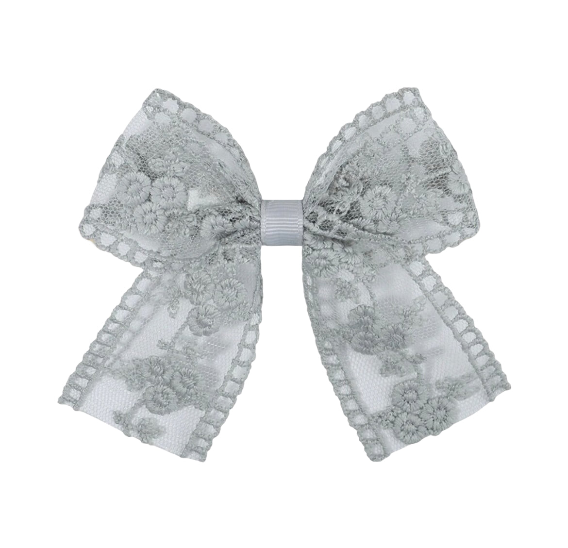 Gray Lace Embroidered