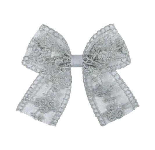 Gray Lace Embroidered