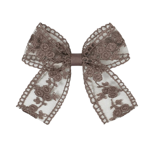 Brown Lace Embroidered