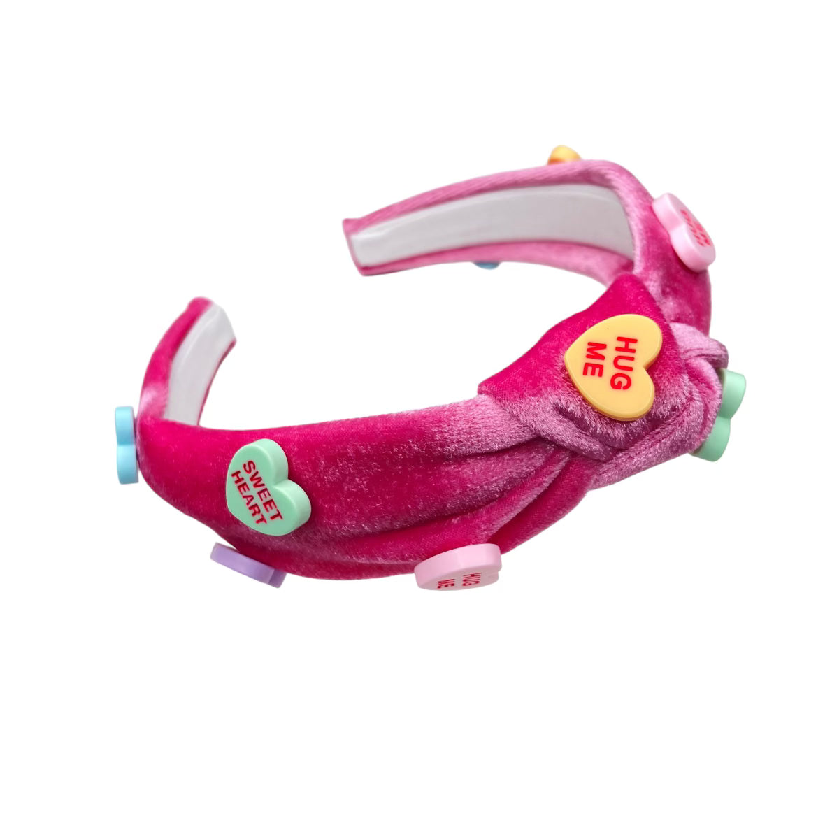 Pink Conversation Heart Knotted Headband