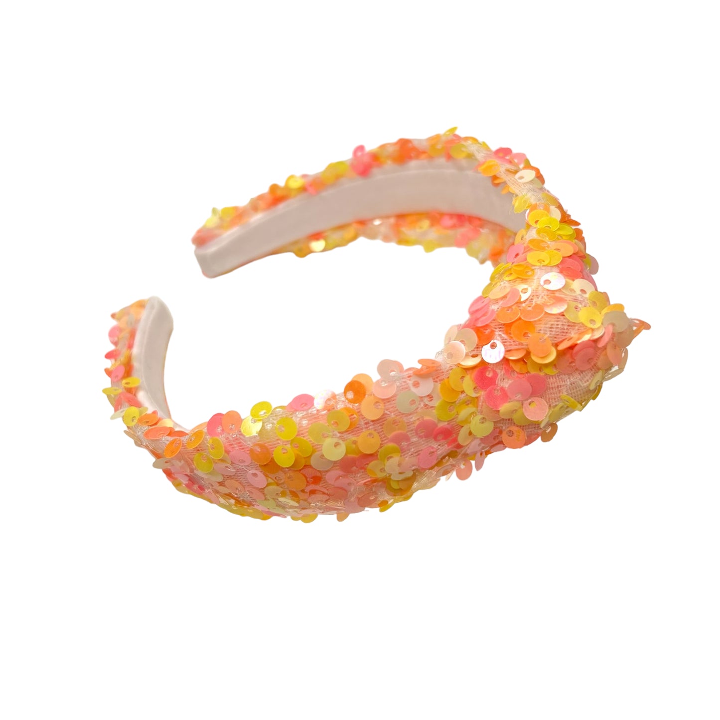 Orange/yellow sequin headband