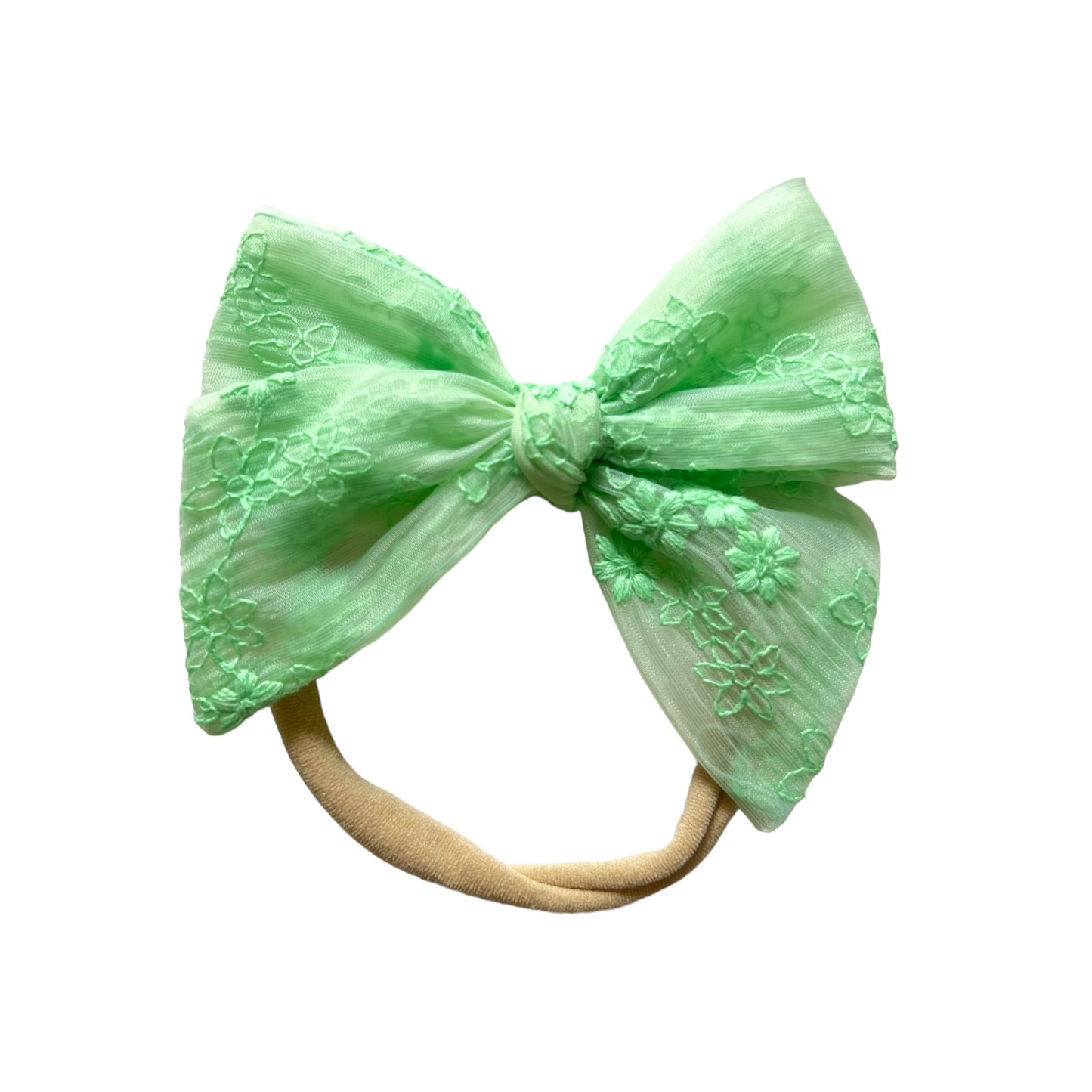 Grass Green Lace Organza