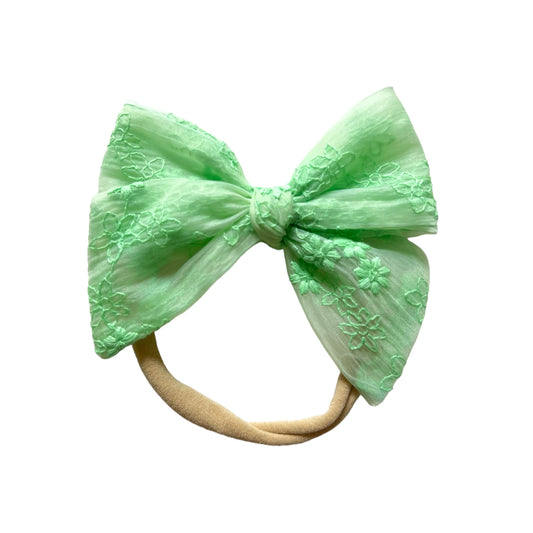 Grass Green Lace Organza