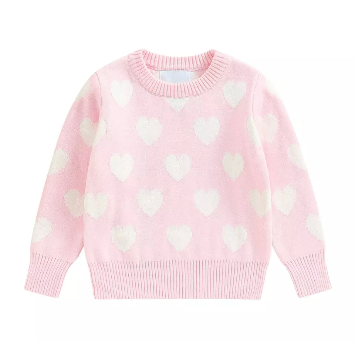 Pink Heart Knit Sweater
