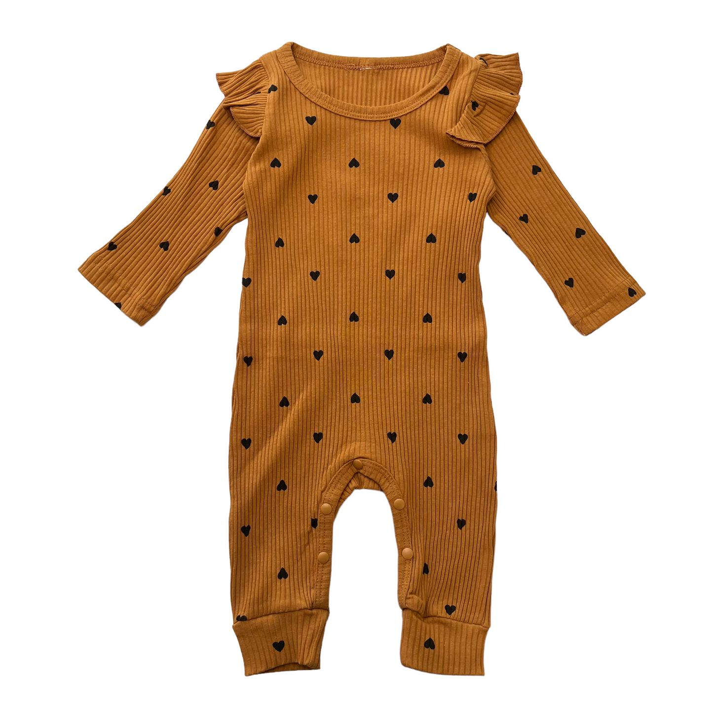 Rust Ribbed Heart Bodysuit
