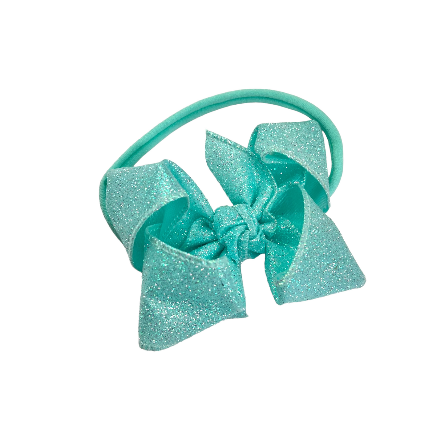Glitter Metallic Bow -Aquamarine